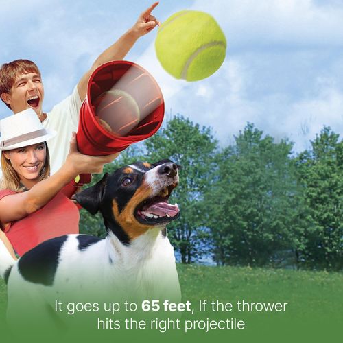 SPOT Launch & Fetch Tennis Ball Launcher Dog Toy | Interactive Dog Fetch Toy Launches Up to 65 Feet | Hands-Free Pickup | Includes 2 Tennis Balls & Removable Shoulder Strap | 24"