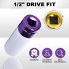 5PC 1/2'' Impact Drive Lug Nut Socket Set Thin Wall Rim Wheel Protector Tool Set