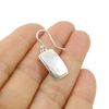 Rectangle Hammered 925 Sterling Silver Dangle Earrings