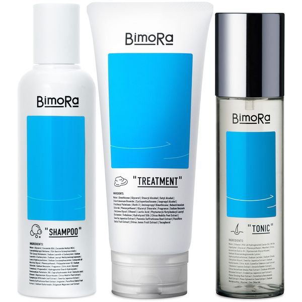 BimoRa Hair Care Set, Total Hair Care, Men's, Shampoo, Treatment, Tonic, Scalp Care, Made in Japan