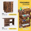 Folding Sewing Machine Table Multipurpose Cabinet with 1 Storage Shelves 3 Trays