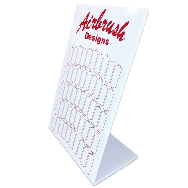 Red Color Airbrush Designs 50 Slot Nail Tips Display Board (Quantity: 50pcs)