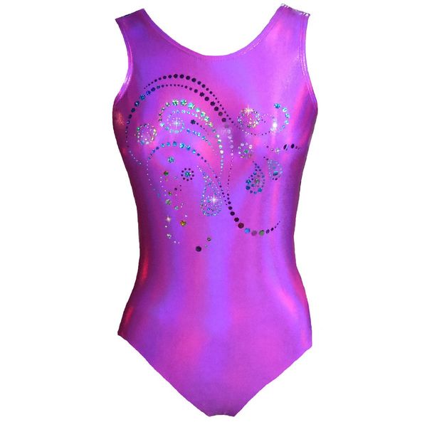 Gymnastic Leotard Sparkle Fuchsia Fusion Leotard for women by Look-It activewear (Adult Small (size 2-4)