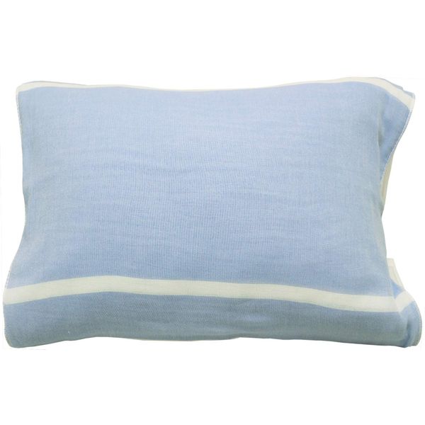 Top Factory Imabari Pillow Cover, Blue, Approx. 23.6 x 32.7 inches (60 x 83 cm), Makiko Pillow, Gauze Towel Wrap Around the Pillow