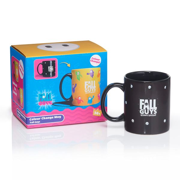 WOW! STUFF Fall Guys - Frenzy Color Changing Heat Reveal Mug | Thermal Pattern Change | Official Merchandise, Collectibles, Toys and Gifts | for Gaming Fans, Black