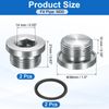 sourcing map 2Pcs M30x1.5 Inner Hex Head Pipe Fitting Plug, Universal Carbon Steel Thread Socket Plug with Black O-Ring for Terminate Pipe Ends or Replacement Drains