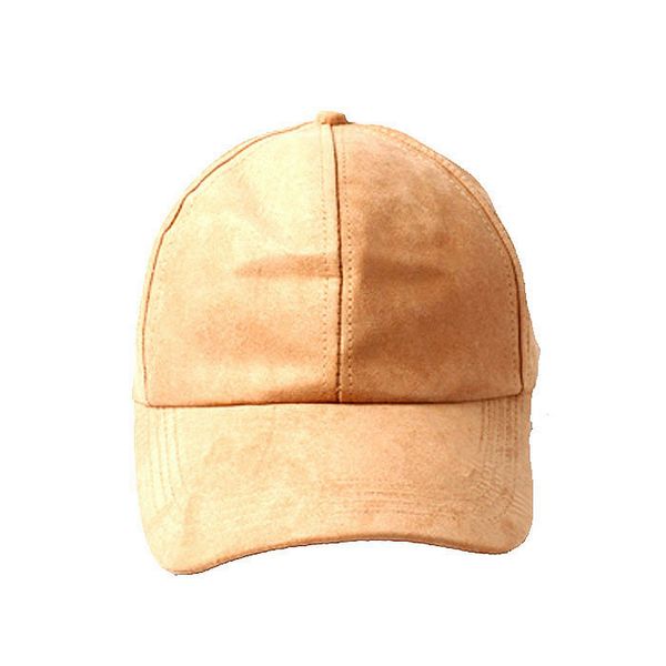 Accessoryo Women's Beige Faux Suede Baseball Cap