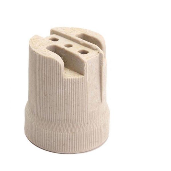 DC Voltage E26 E27 Ceramic Light Socket, Durable Porcelain Lamp Holder for LED, Incandescent, Halogen Bulbs, 1-Pack