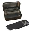 JYCY 2pcs Small Metal Storage Boxes with Lids - Rectangular Tin Boxes for Candy, Money, Coin, Key (Black)