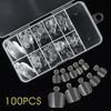 Prasacco 100 Pcs False Toenails Stick on Toenails With Box 10 Sizes Full Cove Fake Nails Tip Acrylic Press on Nails for Nail Salons Diy Nail Art and Diy Foot Decoration Manicure Tools Clear
