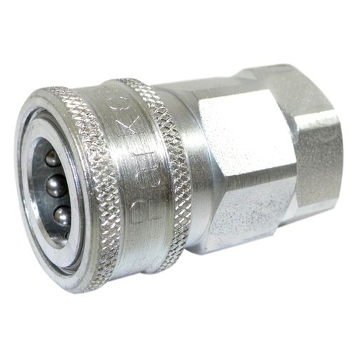 Parker Hannifin VHC8-8F Snap-Tite Series H Steel Multi-Purpose Hydraulic Quick Coupler with Female Pipe Thread, Poppet Valve, 1/2" Body Size, 1/2"-18 NPTF Port End, 2.09" Length