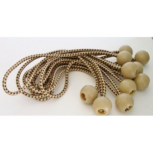 9" Heavy Duty Premium Tan Ball Bungee Bungees 25 pcs for Tarps Canopy