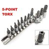 (KaleidoScope)11pc 5-POINT TORX STAR TAMPER PROOF SECURITY BIT SOCKET SET