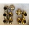 Brass Railing Connector 4 hole BALL CROSS style 2" opening