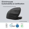 Contour Unimouse Ergonomic Vertical Mouse - Adjustable Angle from 35°-70°, Adjustable Thumb Rest, Wired, 6 Programmable Buttons, Ideal for All Day Comfort at Work