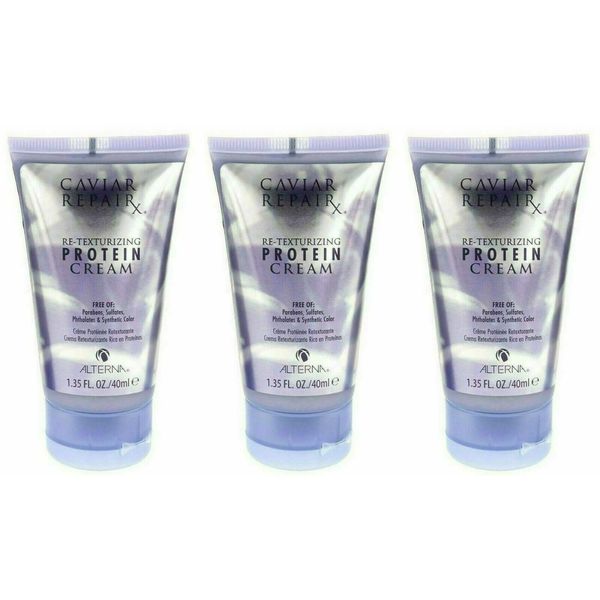 LOT 3 ALTERNA CAVIAR REPAIR RX RE TEXTURIZING PROTEIN CREAM TRAVEL SIZE 1.35 OZ