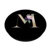 Letter M Initial Alphabet Monogram Floral Purple Flower PopSockets Swappable PopGrip