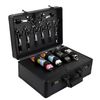 Kinglioncase Barber Case Clipper Bag Black, Hair Kit Tool Box Aluminum Organizer with Portable Handle and Secure Numlock for Scissors, Clippers, Barber Supplies 15.8" x 11" x 6.5"