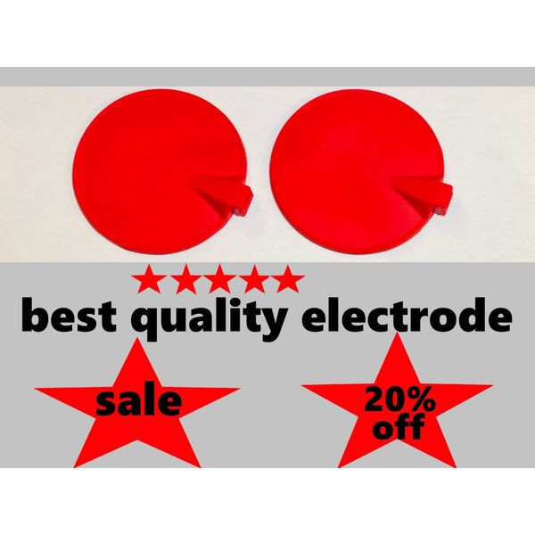 Replacement Reusable Rubber Carbon Electrode Pads Red, 2/pack, 3"