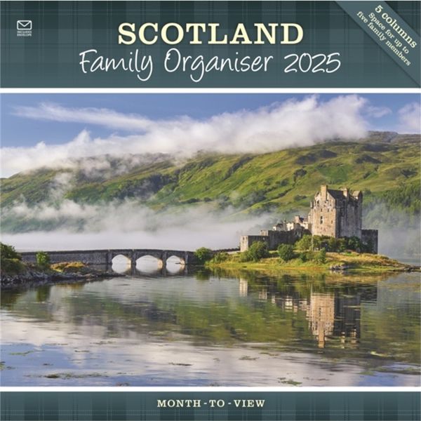 预售 【2025日历】Scotland Family Organiser Planner Wall Calendar 2025[9781529842623]