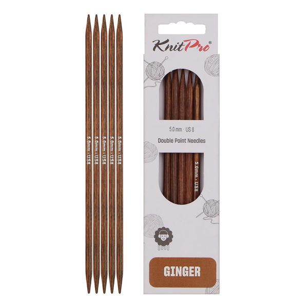 KnitPro Ginger Double Pointed Needles 6" (15cm) | 5.00mm