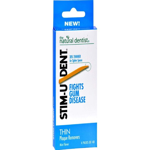 The Natural Dentist Stim-U-Dent Plaque Removers, Thin, Mint Flavor -160 ct.