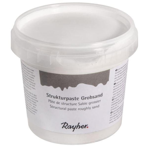 Rayher Structure Paste for Crafting and Painting, Coarse Modelling Paste for Stencils and Canvas, White, 500g