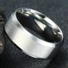 JUDE 8mm Stainless Matte Brushed Classical Simple Plain Wedding Band Ring (Silver, N)
