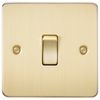 KNIGHTSBRIDGE FP2000BB Flat Plate 10AX 1G 2 Way Switch-Brushed Brass