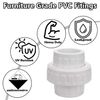Carvedexquisitely 1" PVC Union Coupling Pipe Fitting (Socket x Socket) PVC Adapter Schedule 40, EPDM O-Ring, White 4 Pack