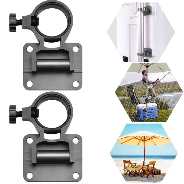 KLYNGTSK 2 PCS Fishing Umbrella Holder Aluminum Boat Rod Holder Wall Mounted Fishing Umbrella Bracket Fishing Umbrella Mount Holder Connector for Outdoor Balcony Fishing Box Parasol