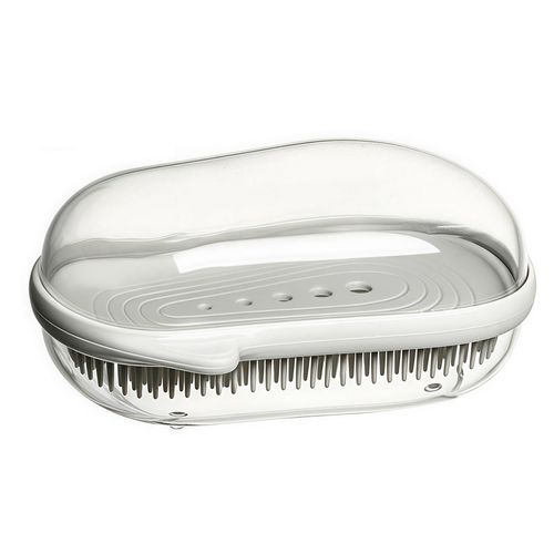 Travel Soap Holder Bar Soap Dish Shower Soap Saver Case Container Box for Bathroom Camping Gym Vonpri (White, with Brush)
