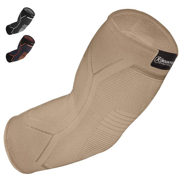 KUNTO FITNESS PRODUCTS Elbow Brace Compression Support Sleeve (Shipped From USA) for Tendonitis, Tennis Elbow, Golf Elbow Treatment - Reduce Joint Pain During Any Activity!