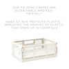3 Sprouts Recycled Plastic Collapsible Crate - Stackable Foldable Storage Box for Easy Organizing, Durable Folding Crate for Home or Office Use - Large - Yellow