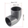 sourcing map PVC Pipe Fitting 40mm Slip Socket 90 Degree Elbow Coupling Connector Gray 2Pcs