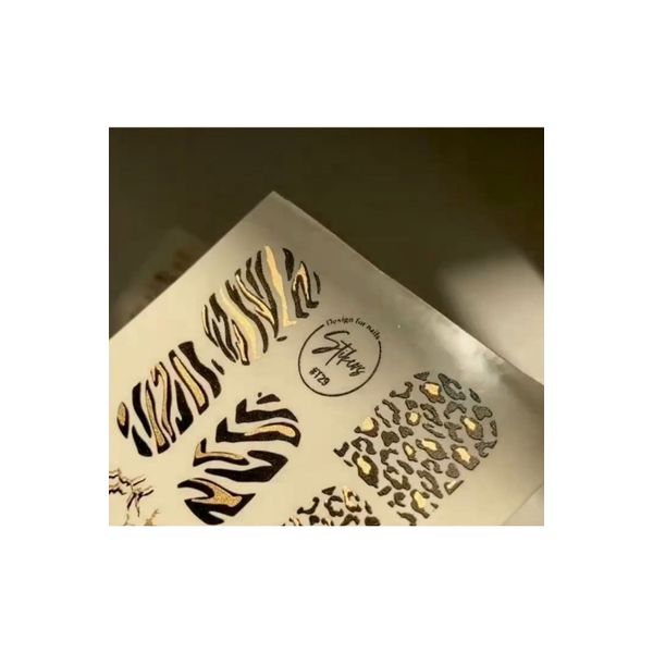 Leopar Desenli Tırnak Dövmesi Tırnak Tattoo Nail Art Tırnak Sticker