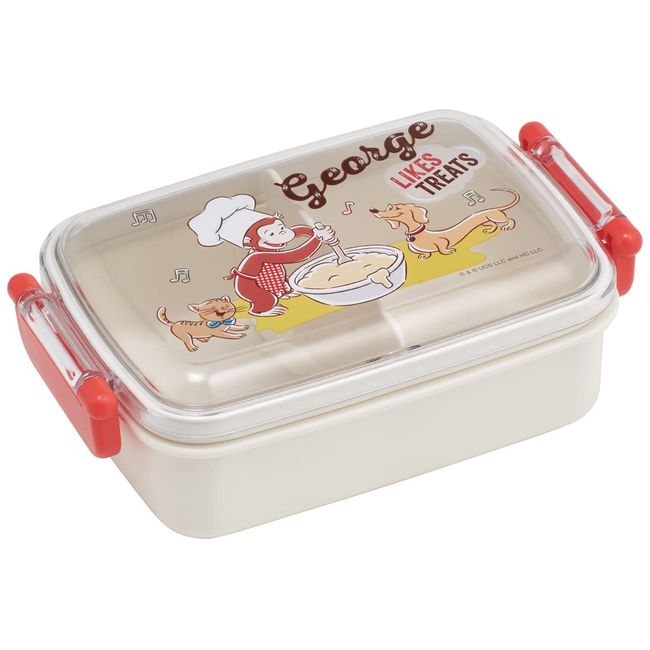 Skater RBF3ANAG-A Bento Box, 15.9 fl oz (450 ml), Curious George, 23 Antibacterial for Kids, Made in Japan