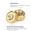 CONPHERON Brass Hex Nuts M1.4-M24 High Strength Hex Nut Hex Nuts M2 Pack of 100