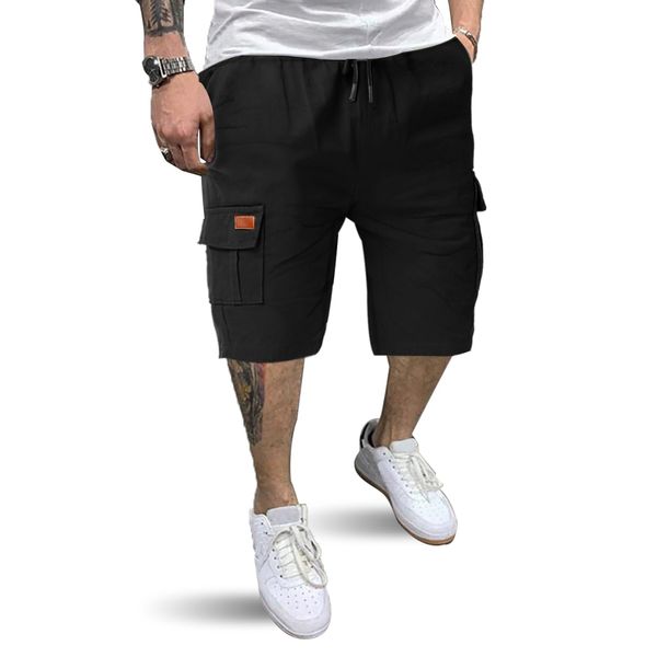 HMIYA Kurze Hosen Herren Cargo Shorts Baumwolle Bermuda Shorts Sommer Cargohose Herren kurz mit Taschen