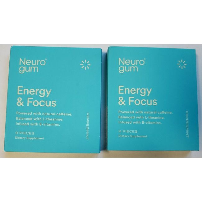 NeuroGum Smart Gum 2 pks Peppermint 18 pcs Fuel Your Body & Activate Your Mind