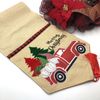 Merry Christmas Farmhouse Red Tuck/Trees table runner Holiday Decor, 3D Pattern