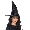 Witch Hat, Black, Shiny Fabric, Wired