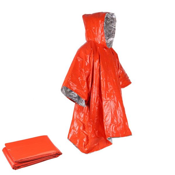 YIBOOOM Emergency Aluminum Poncho, Waterproof, Windproof, Cold Protection, Heat Retention, Convenient, Mountain Climbing, Earthquake, Tsunami, Camping, Earthquake Emergency Equipment, Evacuation