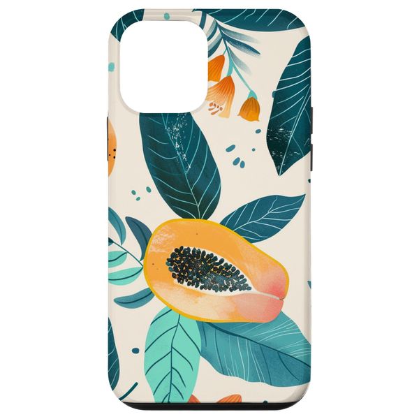 iPhone 12 mini Minimalist Papaya Pattern Art Case