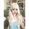 M Grande DY66A Creative Line Wig, 6-Piece Set, High Tone Color, Women's Wig, Bob, Semi-Long, Makes Your Face Look Smaller, Full Wig, (White, Gold Curls)