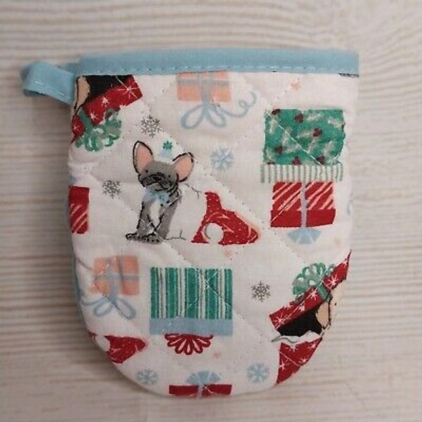 New! Gifts Dog Winter Snowflake Christmas  Cotton MINI OVEN MITT Baking Cooking