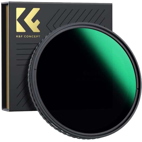 K&F Concept Nano-X Variable ND Filter 67mm Slim Variabler Graufilter ND8-128 (3-7 Stop) Neutral Graufilter