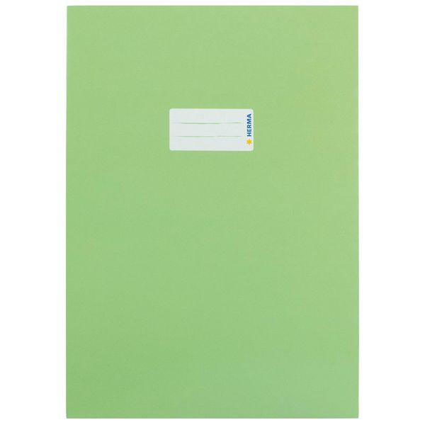 HERMA Cardboard Exercise Book Cover A4, with inscription field, made of extra-strong cardboard, slip on cover jackets for school, light green