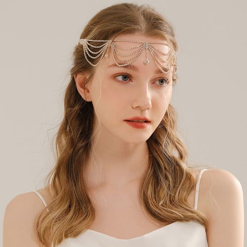 Bride Rhinestone Head Chain Women - Headpiece Boho Wedding Accessories Fashion Jewelry (Multi-Layer Chain)