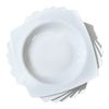 Elegant Square Salad Plate Set for 6 - Microwave Safe Ceramic Tableware